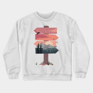 Trail Sign To Wilderness Crewneck Sweatshirt